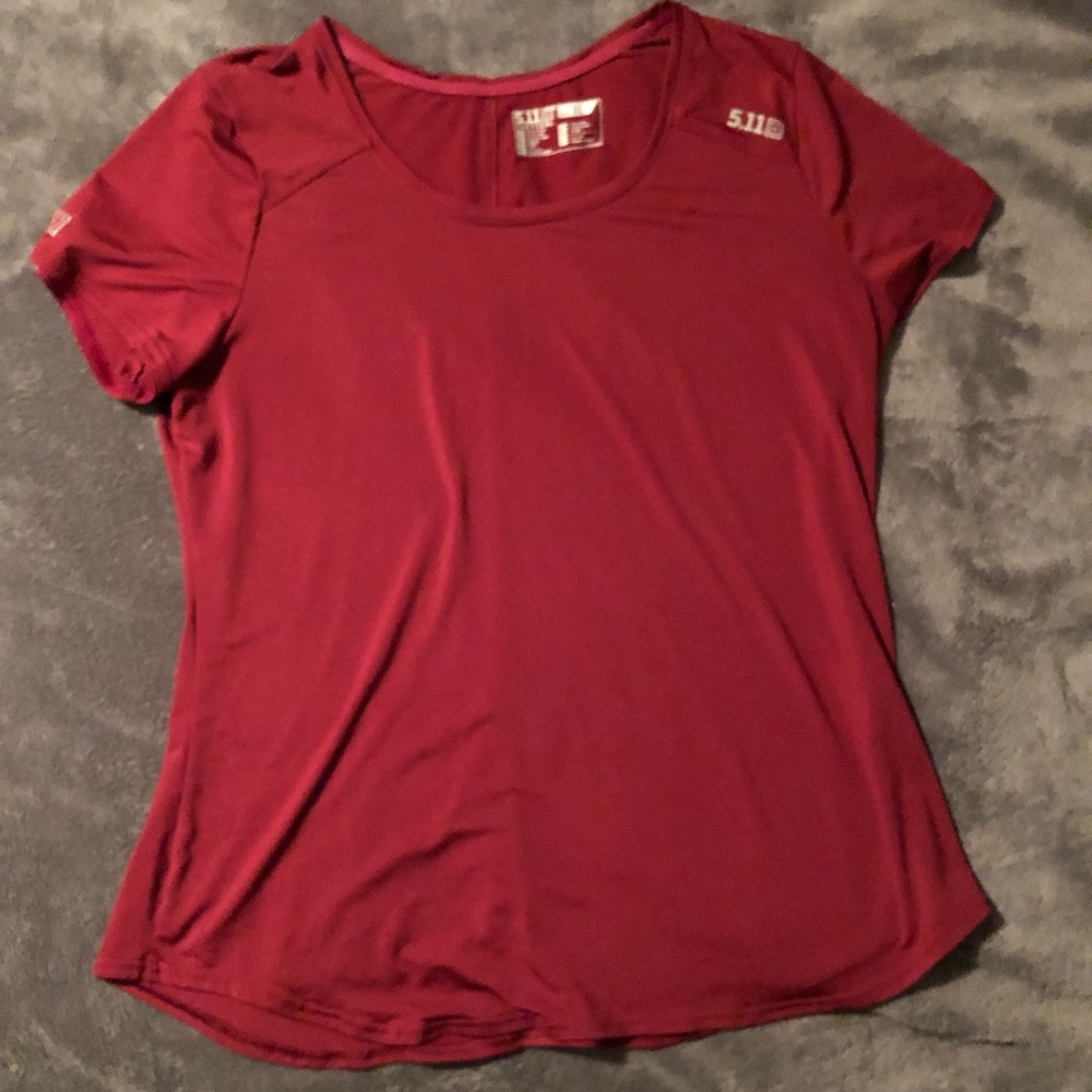 Maroon 5.11 tactical tee shirt